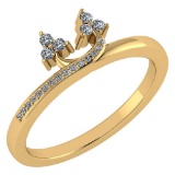 Certified 0.16 Ctw Diamond 14k Yellow Gold Ring