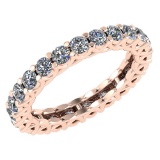 Certified 1.97 Ctw Diamond Engagement /Wedding 14K Rose Gold Promises Band