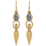 Certified 1.00 Ctw Diamond 14k Yellow Gold Earrings