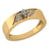 Certified 0.22 Ctw Diamond Engagement /Wedding 14K Yellow Gold Promise Ring