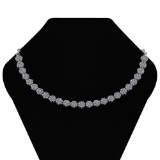 Certified 12.07 Ctw Diamond (VS-SI1/G-H) Necklace 14K White Gold