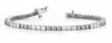 14K WHITE GOLD 1 CTW G-H I1/I2 CLASSIC DIAMOND BLOCK HARMONY TENNIS BRACELET