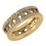 Certified 1.34 Ctw Diamond Engagement /Wedding 14K Yellow Gold Promises Band