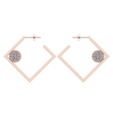 Certified 0.63 Ctw Diamond 14K Rose Gold Earrings