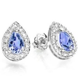 3/5 CTW TANZANITE .925 STERLING SILVER EARRINGS