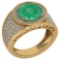 Certified 4.71 Ctw Emerald And Diamond VS/SI1 Unique Engagement Ring 14K Yellow Gold Made In USA