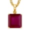 1.3 CTW RUBY 10K SOLID YELLOW GOLD SQUARE SHAPE PENDANT