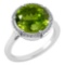 Certified 2.42 Ctw Peridot And Diamond VS/SI1 Halo Ring 14K White Gold Made In USA