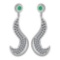 Certified 1.51 Ctw Emerald And Diamond VS/SI1 Styles Earrings For beautiful ladies 14K White Gold
