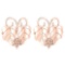 Certified Graps Leaf Style Stud Earrings For beautiful ladies 14k Rose Gold MADE IN ITALY