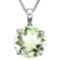 0.75 CTW GREEN AMETHYST 10K SOLID WHITE GOLD ROUND SHAPE PENDANT