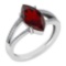 Certified 2.20 Ctw Garnet And Diamond VS/SI1 Ring 14k White Gold Made In USA
