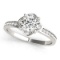 CERTIFIED 14KT WHITE GOLD 0.57 CTW G-H/VS-SI1 DIAMOND HALO ENGAGEMENT RING