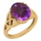 Certified 2.50 Ctw Amethyst 14K Yellow Gold Solitaire Ring Made In USA