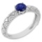 Certified 0.45 Ctw Blue Sapphire Solitaire Ring with Filigree For New Expressions Love Promise colle