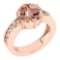 Certified 1.25 Ctw Morganite Solitaire Ring with Filigree Style 14K Rose Gold Made In USA