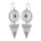 Certified 0.81 Ctw Treated Fancy Blue Diamond VS/SI1 And White Diamond VS/SI1 Wire Hook Style Earrin