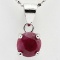 1.07 CTW RUBY 10K SOLID WHITE GOLD ROUND SHAPE PENDANT