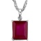 1.3 CTW RUBY 10K SOLID WHITE GOLD SQUARE SHAPE PENDANT