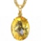 0.7 CTW CITRINE 10K SOLID YELLOW GOLD OVAL SHAPE PENDANT