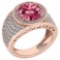Certified 4.71 Ctw Pink Tourmaline And Diamond VS/SI1 Unique Engagement Ring 14K Rose Gold Made In U