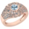 Certified 1.04 Ctw Blue Topaz And Diamond VS/SI1 Ring 14K Rose Gold Made In USA