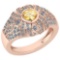 Certified 1.04 Ctw Citrine And Diamond VS/SI1 Ring 14K Rose Gold Made In USA