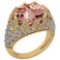 Certified 7.81 Ctw Morganite And Diamond VS/SI1 Unique Engagement Ring 14K Yellow Gold Made In USA