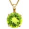 0.8 CTW PERIDOT 10K SOLID YELLOW GOLD ROUND SHAPE PENDANT