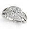 CERTIFIED 18KT WHITE GOLD 0.87 CTW G-H/VS-SI1 VINTAGE STYLE DIAMOND RING