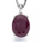 0.95 CTW RUBY 10K SOLID WHITE GOLD OVAL SHAPE PENDANT