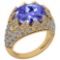 Certified 7.81 Ctw Tanzanite And Diamond VS/SI1 Unique Engagement Ring 14K Yellow Gold Made In USA