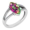 Certified 2.20 Ctw Mystic Topaz And Diamond VS/SI1 Ring 14k White Gold Made In USA