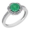 Certified 1.47 Ctw Emerald And Diamond VS/SI1 Engagement Halo Ring 14K White Gold Made In USA