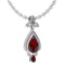 Certified 3.62 Ctw Garnet And Diamond VS/SI1 Necklace 14K White Gold Made In USA