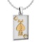 Certified Gift For Card Players charm Pendant 14k white Gold MADE IN ITALY