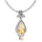 Certified 3.62 Ctw Citrine And Diamond VS/SI1 Necklace 14K White Gold Made In USA