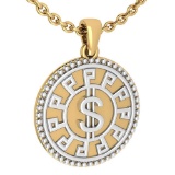 Certified New American And European Style Gold MADE IN ITALY Coins Charms Necklace 14k White And Yel