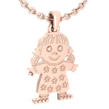 Certified Little Baby Girl Gold MADE IN USA Charm Necklace 14K Rose Gold MADE IN ITALY