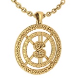 Certified New American And European Style Gold MADE IN ITALY Coins Charms Necklace 14k Yellow Gold M