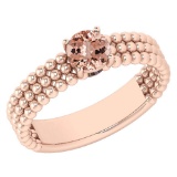 Certified 0.50 Ctw Morganite Solitaire 14K Rose Gold Promises Ring Made In USA