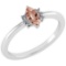 Certified 0.68 Ctw Morganite And Diamond VS/SI1 Ring 14K White Gold Made In USA