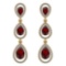 Certified 7.31 Ctw Garnet And Diamond VS/SI1 Dangling Earrings 14K Yellow Gold Made In USA