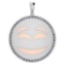 Certified 1.05 Ctw Diamond Smiley 18K White Gold Pendant