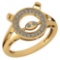 Certified 0.20 Ctw Diamond VS/SI1 Chinese Year of Pig Style Ring 18K Yellow Gold Made In USA