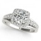 CERTIFIED PLATINUM 1.02 CTW G-H/VS-SI1 DIAMOND HALO ENGAGEMENT RING