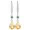 Certified 5.70 Ctw Citrine And Diamond VS/SI1 Dangling Earrings 14K White Gold Made In USA