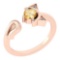 Certified 0.46 Ctw Citrine And Diamond VS/SI1 Halo Ring 14k Rose Gold Made In USA