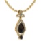 Certified 3.62 Ctw Smoky Quartz And Diamond VS/SI1 Necklace 14K Yellow Gold Made In USA