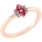Certified 0.68 Ctw Pink Tourmaline And Diamond VS/SI1 Ring 14k Rose Gold Made In USA